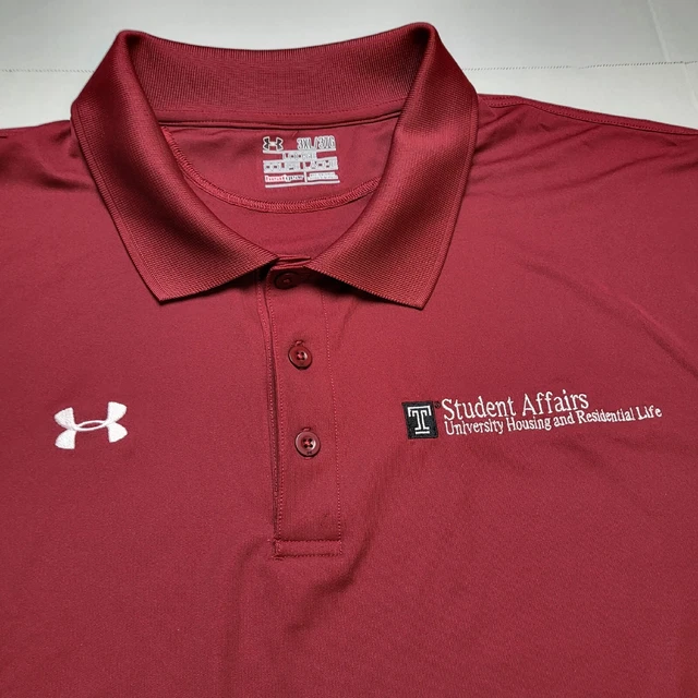Temple University Student Affairs Polo Shirt Mens 3XL Under Armour %91