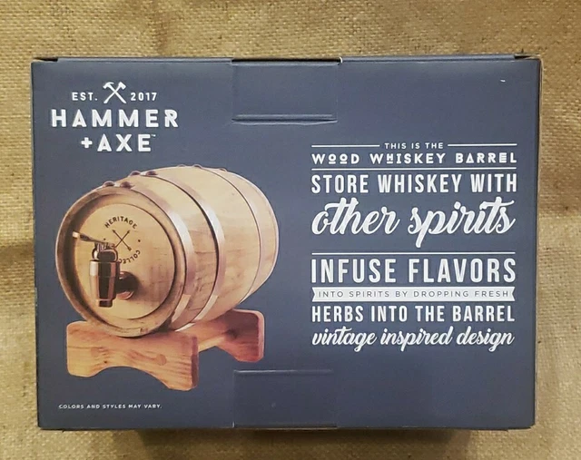 WOOD WHISKEY BARREL Hammer + Axe 27oz 800ml Infuse Flavors and Spirits