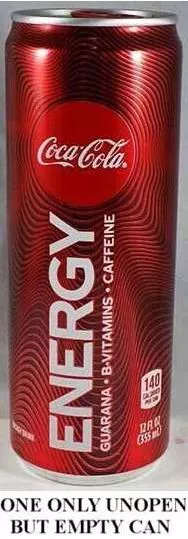 Coca-Cola " Energie Coke Guarana Koffein B-Vitamins Ungeöffnet Leere 355ml USA