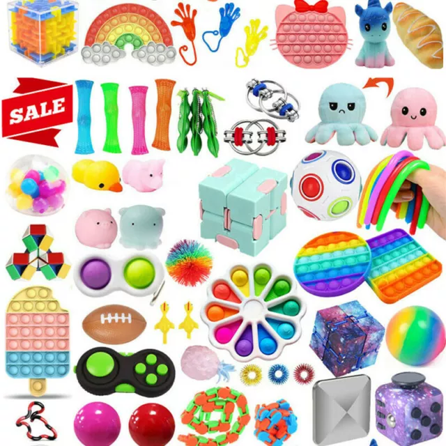 Kids Adults Fidget Sensory Toys Set Toy Pack Bundle Stress Relief Hand Tools Hot