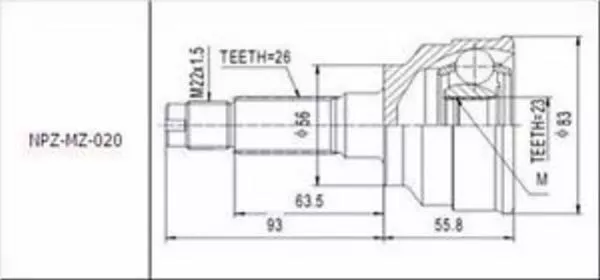 Jeu D'Articulations Extérieure Mazda 323 1.8 Ohc 89-94, Protège -95, Kia Sephia