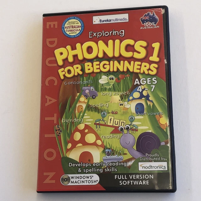 PHONICS 1 FOR Beginners Reading Spelling Educational Ages 4-7 CD ROM