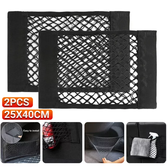 2X Car Trunk Boot Cargo Net Luggage Storage Organiser Rear Seat Cargo Mesh Net