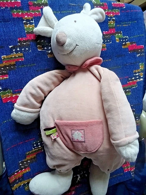 BB/ DOUDOU PELUCHE MOULIN ROTY SOURIS ROSE MYRTILLE ET CAPUCINE 56 CM  quasi neu
