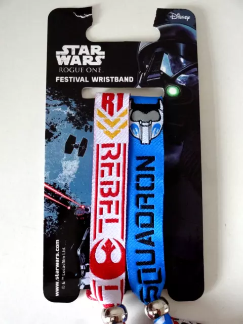 STAR WARS - Rogue One ~ Rebel Leader / Blue/Red Squadron ~ FESTIVAL WRISTBANDS