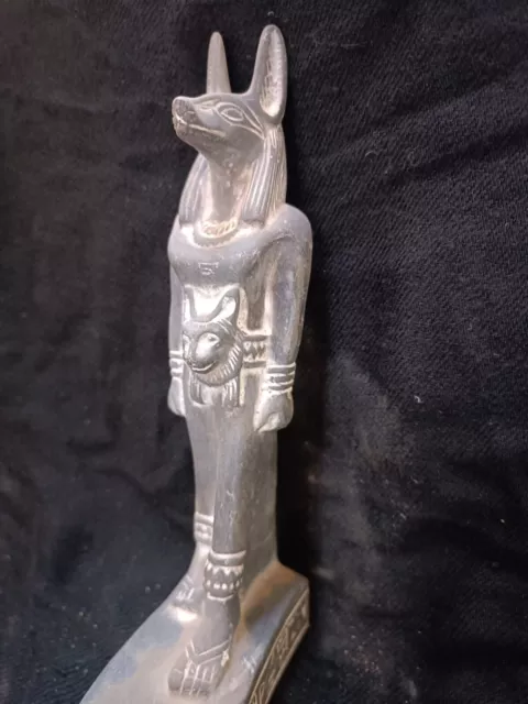 Unique Anubis statue Ancient Egyptian Antiques God Afterlife with Hieroglyphics