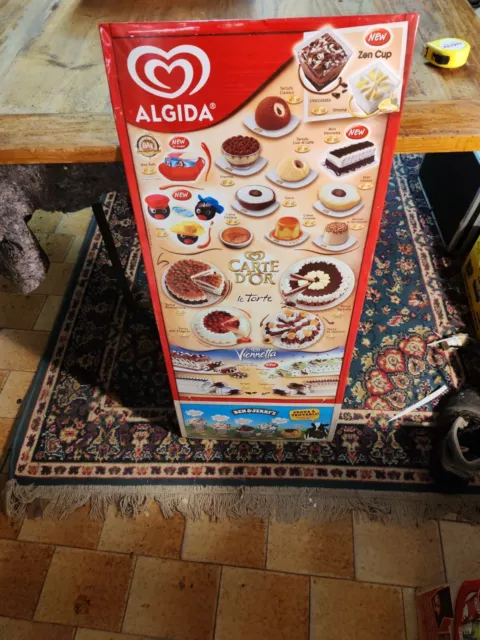 ALGIDA TARGA GELATI insegna pubblicitaria in latta vintage  Mis. 40 cm. X 95 💥6