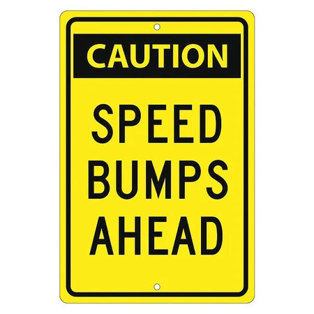 NMC TM159K Caution Speed Bumps Ahead Sign, TM159K