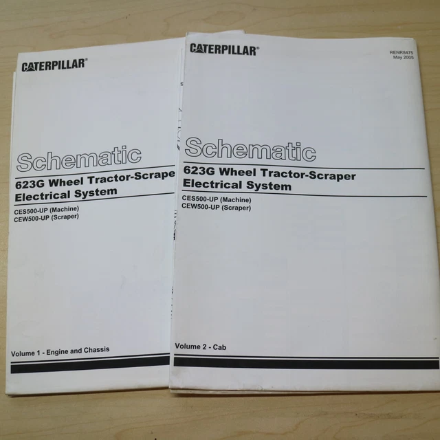 CATERPILLAR 623G SCRAPER Wiring Electrical System Schematic Manual Shop