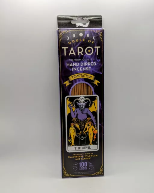 House of Tarot Hand Dipped Incense 100 Stick Temptation The Devil Blk Berry Plum
