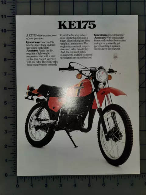 1980 Kawasaki Motorcycle Brochure Sheet KE175