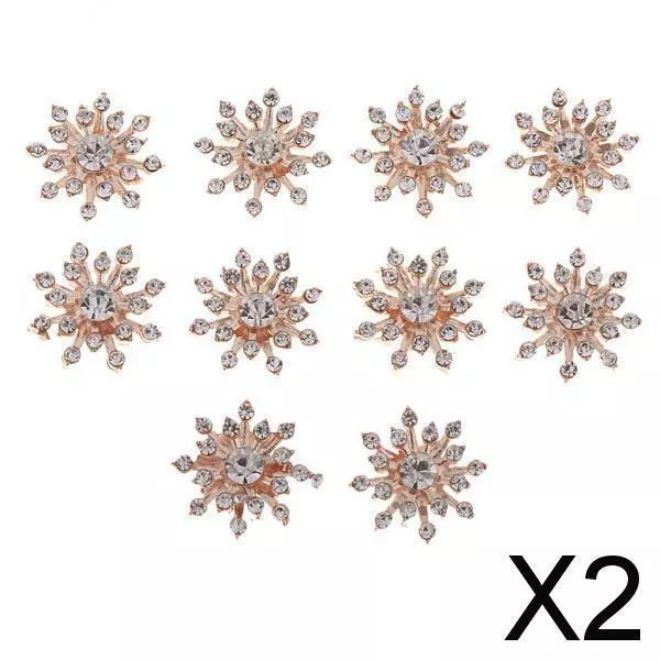 2x10 Kristall Flache Rückseite Strass Knöpfe Blume Diamant Charms Verzierungen