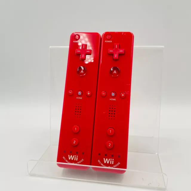 Control remoto rojo oficial OEM de Nintendo Wii Motion Plus probado/limpiado