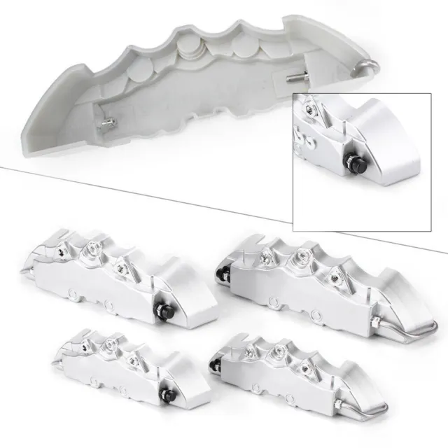 4x 3D Style Brake Caliper Covers Universal Car Disc Front Rear Kits Silver
