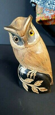 Old Asian Carved Horn Owl …beautiful collection piece