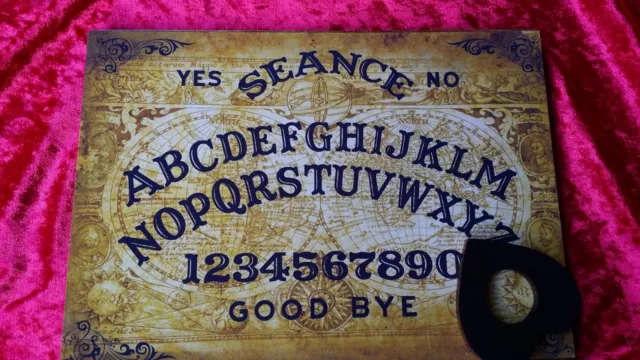 Wooden Ouija Board  & Planchette Magic Halloween Old America Seance