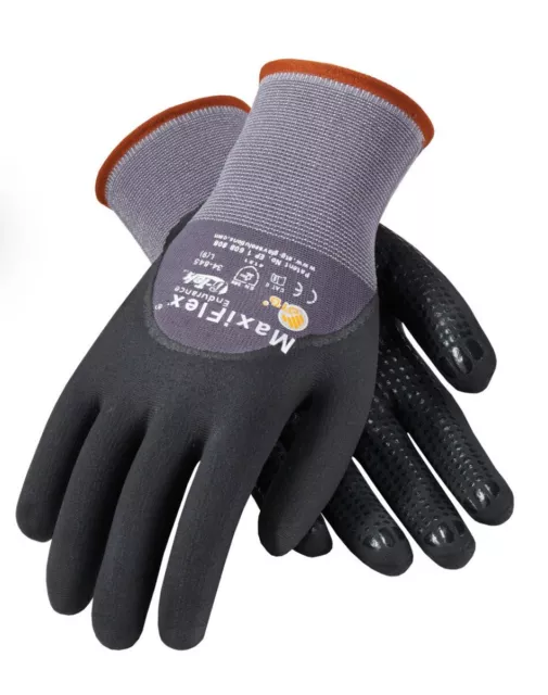 PIP 34-874 MaxiFlex Ultimate Nitrile Micro-foam Coated Gloves Large - Grey/Black