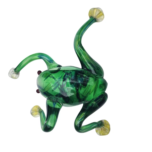 Large Art Glass Hand Blown Frog Figurine Sculpture