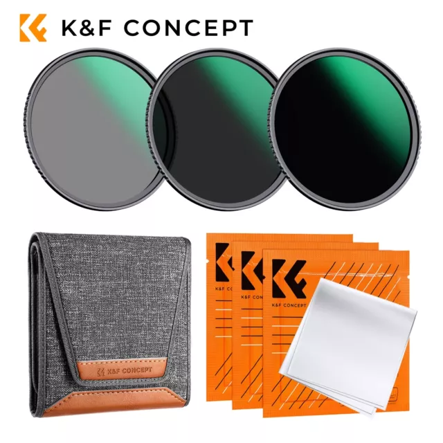 K&F Concept ND Filterset  ND8+ND64+ND1000 Filter Neutral Graufilter Set 49-82mm