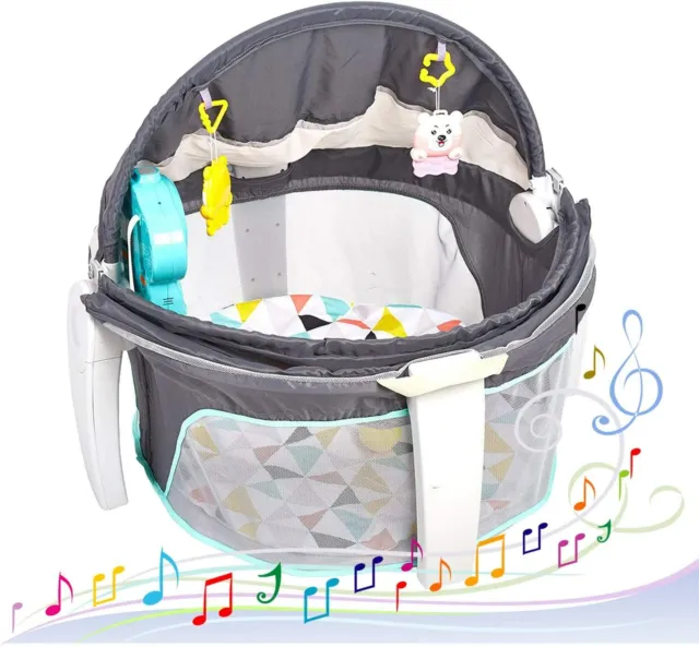 VILOBOS Portable Baby Basket Bed Travel Bassinet Infant Playpen Cradle w/ Sound