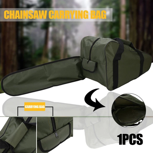 20& CHAINSAW CARRYING Bag Holdall Box Chain Saw Portable Green Oxford