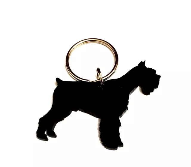 Schnauzer Dog Keyring Keychain Bag Charm Gift In Black Acrylic Gift 3