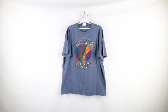 VINTAGE 90S MENS 2XL Faded Spell Out Rainbow Universal Studios