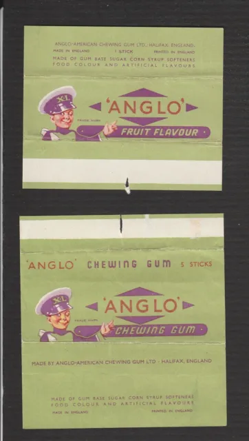 Advertising chewing gum wrapper label - ANGLO AMERICAN HALIFAX ENGLAND Policeman