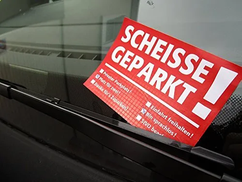 70 x Aufkleber Scheisse Geparkt Hinweis Parkverbot Falschparker Falsch  Parken - NetSpares GmbH