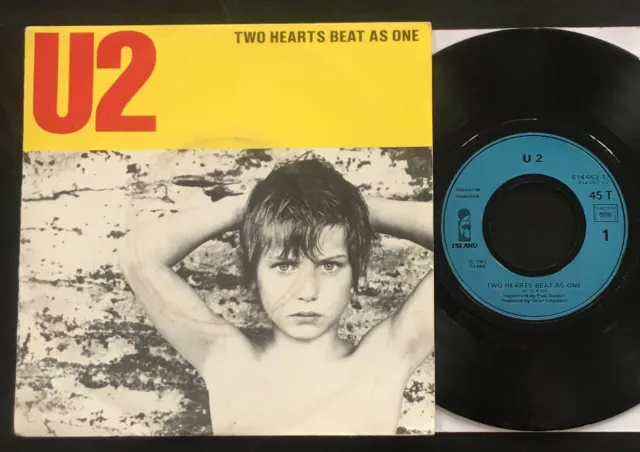 U2 TWO HEARTS BEAT AS ONE 7" Francés 1983 Manga Única Casi Nuevo