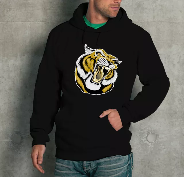 Felpa Con Cappuccio S - M - L Unisex "Tigre" Tiger Animal Lion Uomo Donna