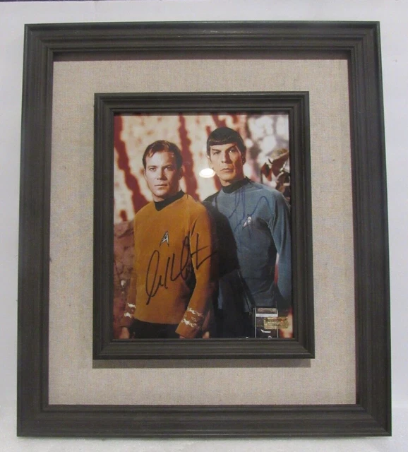 Autographed Star Trek William Shatner Leonard Nimoy COA Color Photo Original