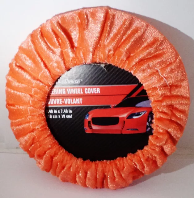 NEW DRIVER'S CHOICE STEERING WHEEL COVER Velour Soft Stretch ORANGE NEW DRIVER'S CHOICE STEERING WHEEL COVER Velour Soft Stretch ORANGE