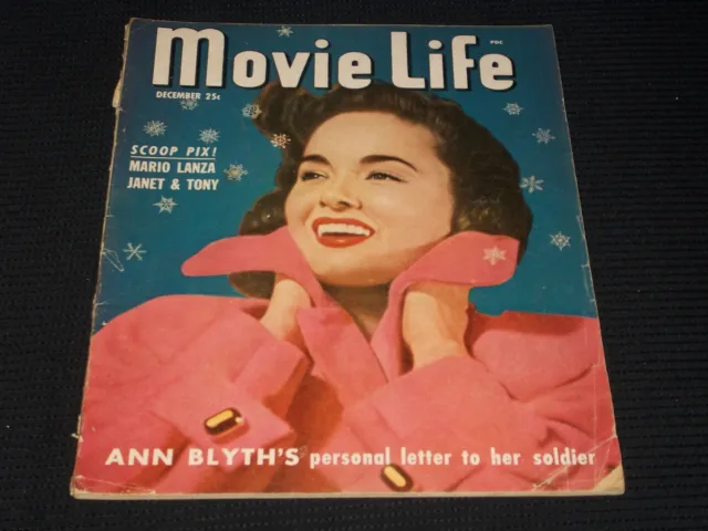 1951 December Movie Life Magazine - Ann Blyth Front Cover - E 1360