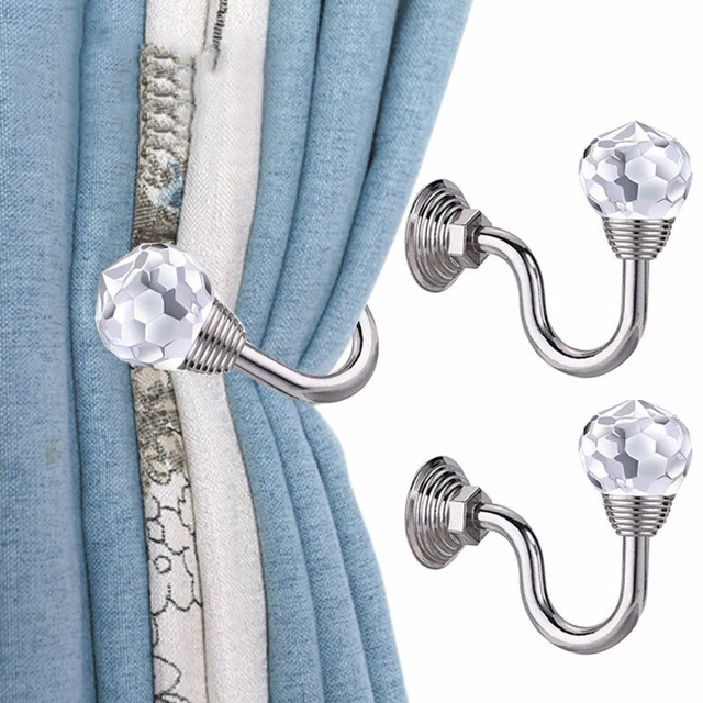 Curtain Hook Crystal Sliver Small Holdback Wall Tie Back Hooks Hanger Holder AU&
