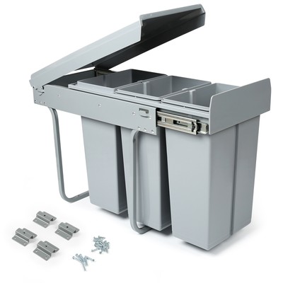 DASJZ-2 Pattumiera Raccolta Differenziata 18L Household Waste & Recycling Bin Trash Size : A18L 45L in Acciaio Inox Pedal Bin Inner Barrel in Materiale Sintetico Duro 30L 27L 