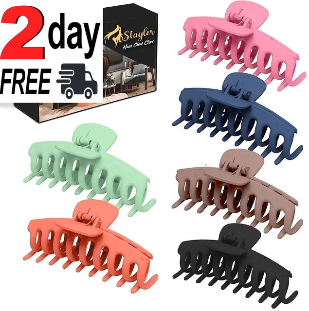 Clips para garras de cabello de sujeción fuerte STAYLER™, paquete de 6 clips de 4,3" para mujeres y niñas,...