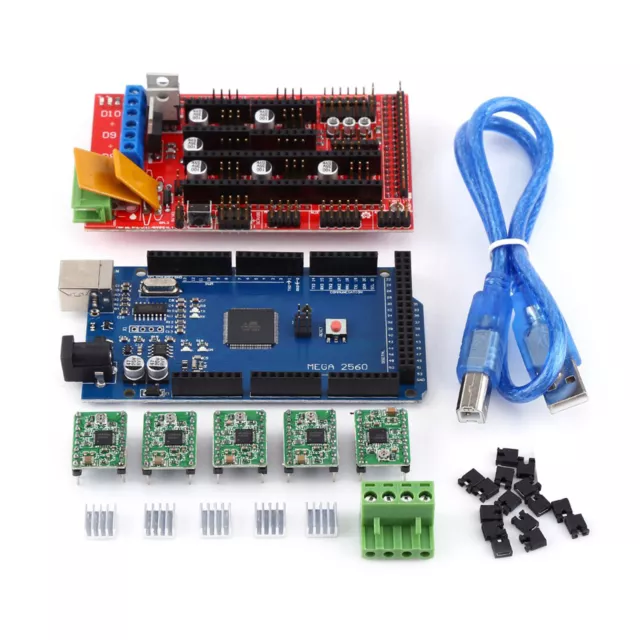 RAMPS 1.4 Set/Kit Rep Rap Shield Mega 2560 R3+A4488 per stampante 3D cavo USB