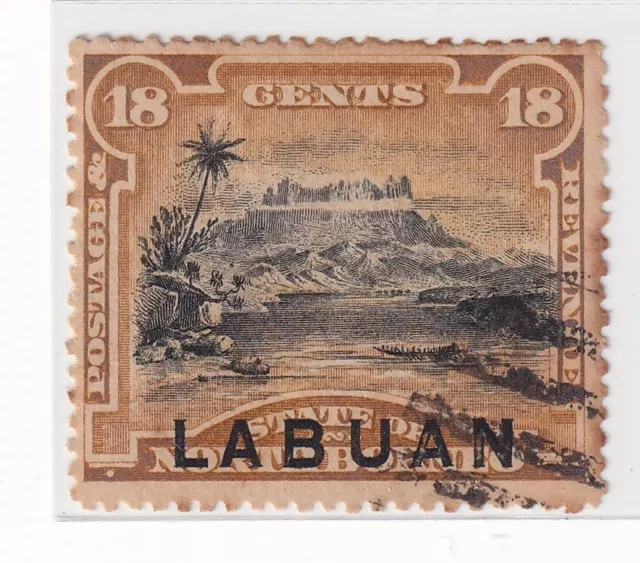 Labuan Stamps  1894 North Borneo Stamps Overprinted "LABUAN"-18C -Mount Kinabalu