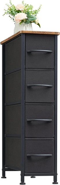 Somdot Narrow Dresser with 4 Drawers, Slim Storage Chest of Drawers with Removab