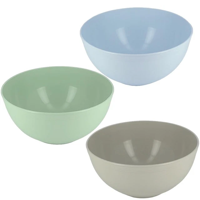 3 Insalatiere Con Coperchio In Plastica Senza BPA - 2 Litri, Diametro 20cm, Verde, Azzurro E Beige - Foto 3
