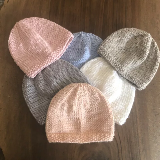 Bonnet de Naissance Bébé  Fait Main en Laine Deluxe Mérinos Cachemire Soie 2