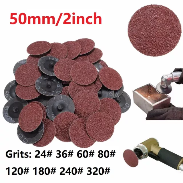 2inch 50mm Sanding Disc Roll Lock R-Type Pad 24-320Grit Abrasive Sandpaper