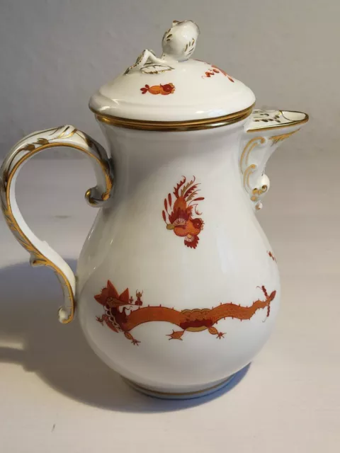 Meissen Mokka-Kanne Hofdrache rot