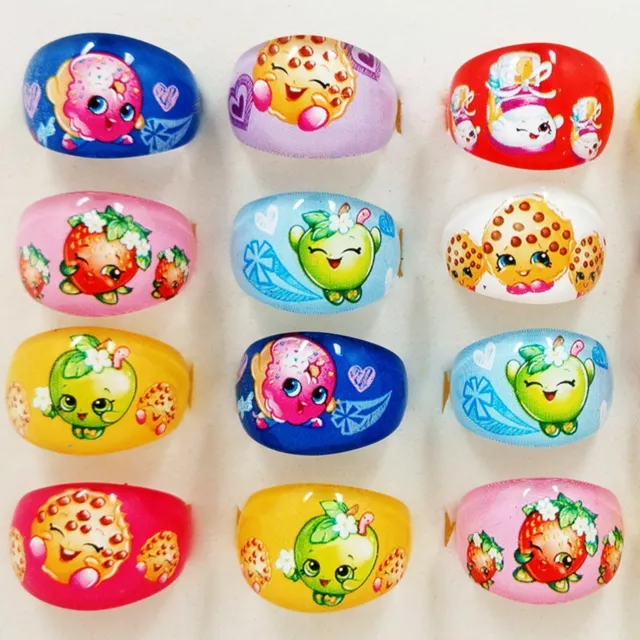 3x Kids Girl Children Shopkins Rings Christmas Birthday Party favor Gift