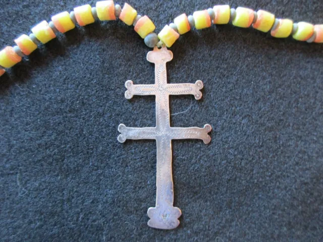 Hudson Bay Era Cross, Native American Fur Trade Gorget Necklace, Sb-1123*08110