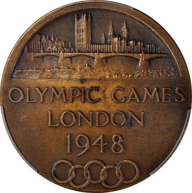 Large Bronze Participation Medal 1948 London Olympic Games PCGS MS63 Gold Shield Large Bronze Participation Medal 1948 London Olympic Games PCGS MS63 Gold Shield