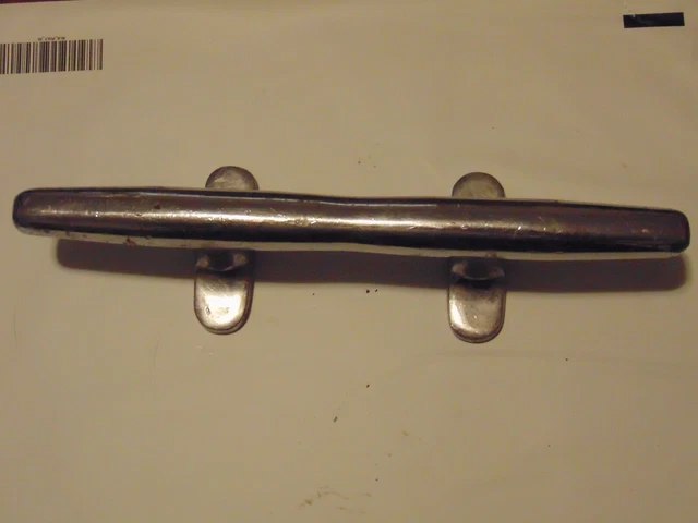 Vintage Antique Chrome Brass Cleat 10”Long Nautical Ship Boat Tiedown