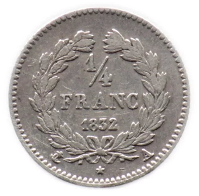 1/4 FRANC 1832 A - FRANCE - Paris - Louis Philippe - argent / silver