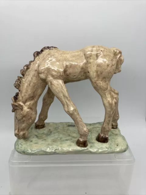 18947/ Burbacher Keramik Fohlen Pferd 766 Figur Länge ca. 20 cm